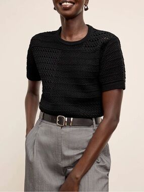 M.M.Lafleur Sina Open Knit Sweater Top